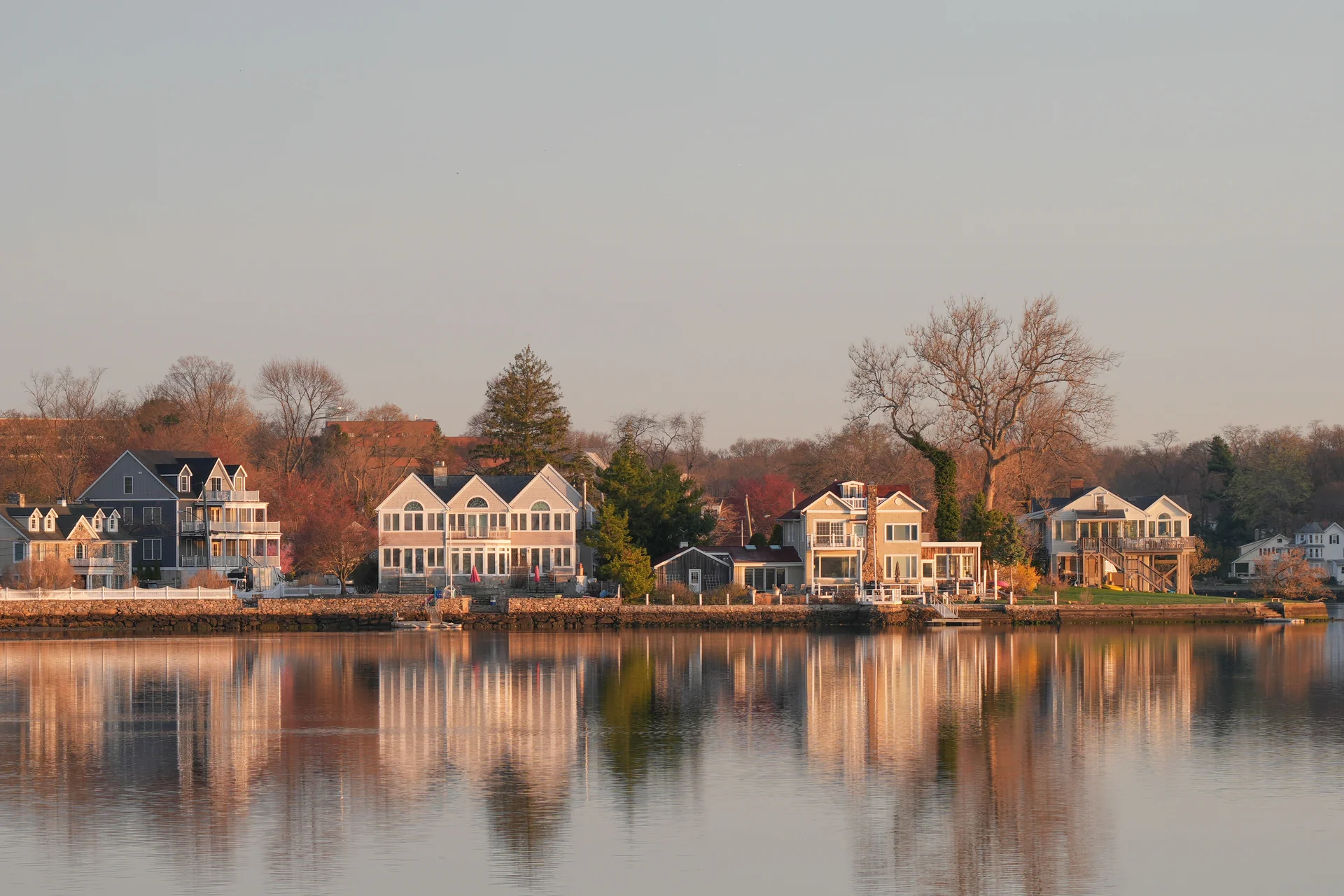 Massachusetts waterfront at sunset